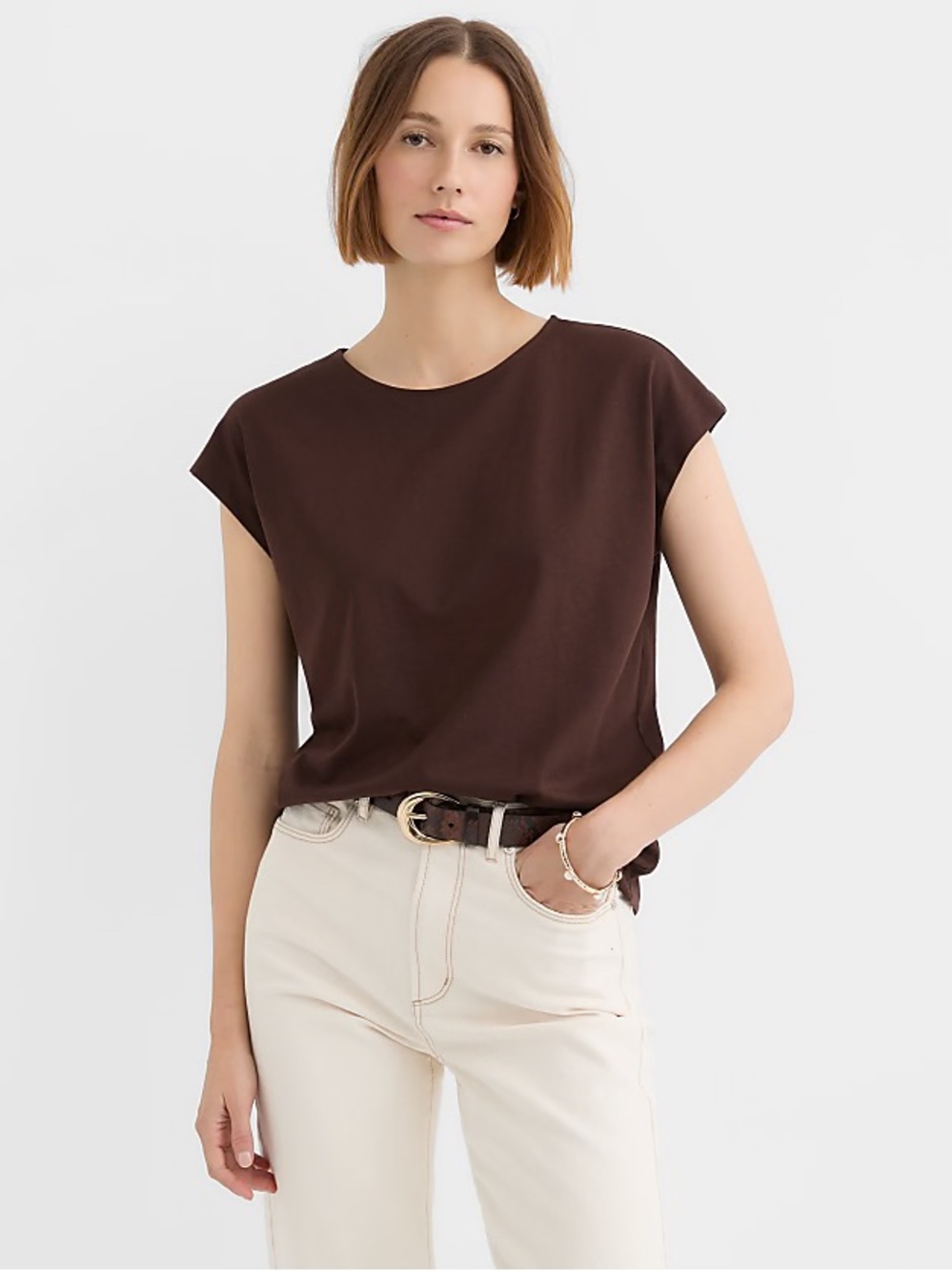 LOFT Modern Wedge Brown Tee
